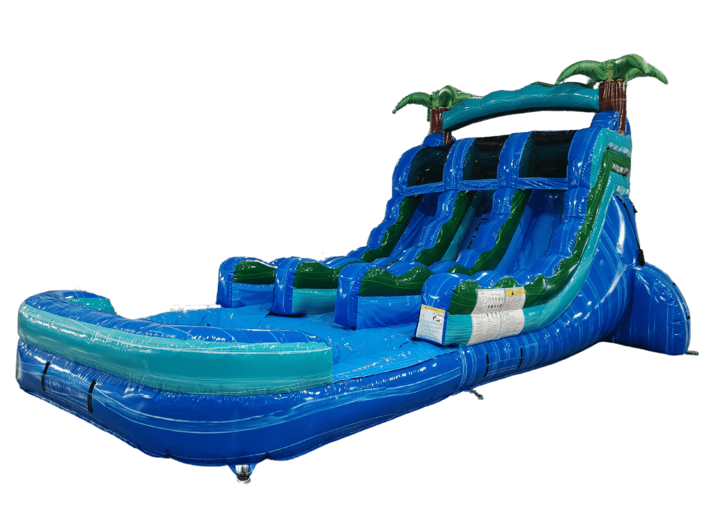 15ft Island Drop DUAL Lane Water Slide
